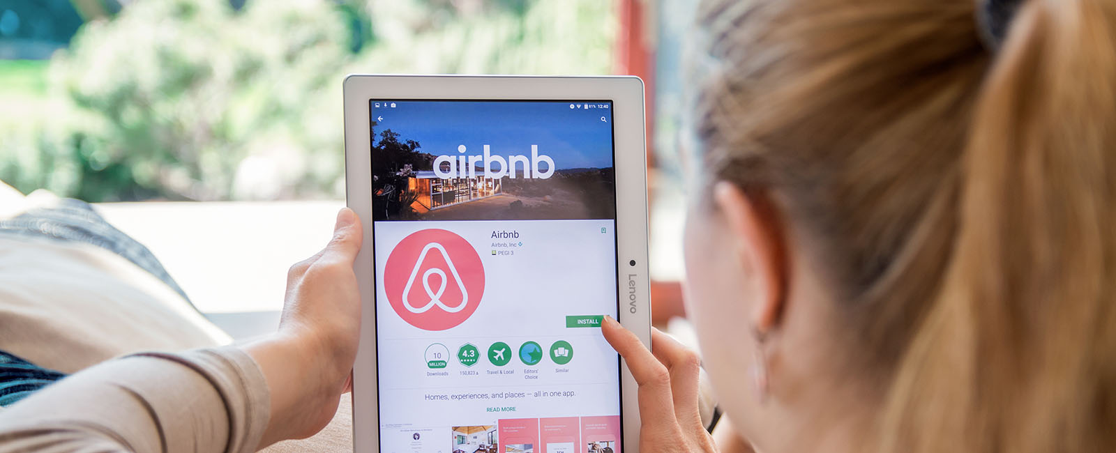 airbnb on a tablet